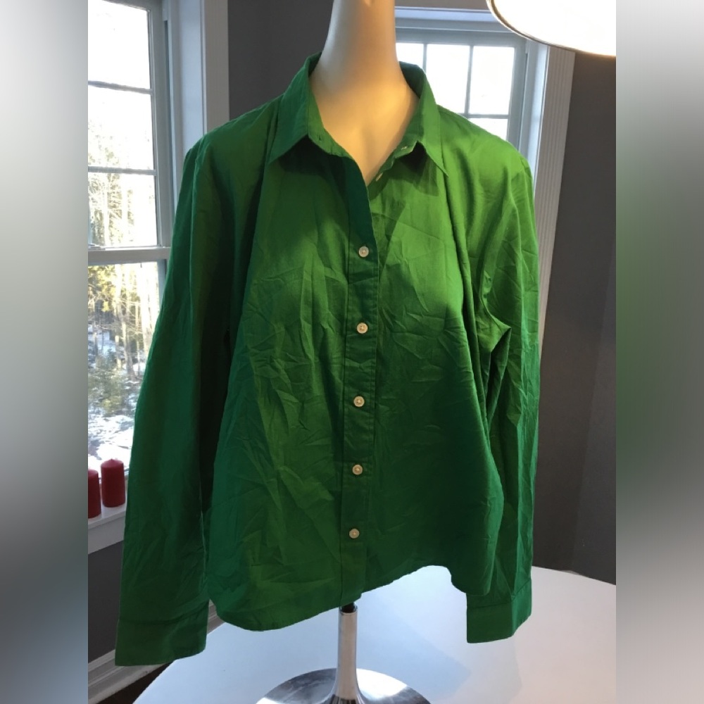 J Crew emerald green blouse
